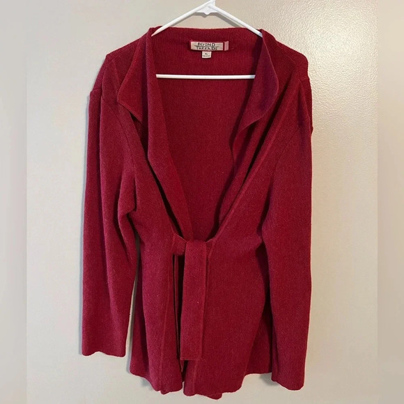 Beyond Threads Womens‎ Knit Alpaca Wool Peru XL Burgundy Dark Red Cardigan - Picture 1 of 9